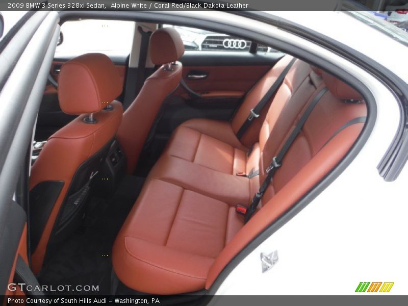 Alpine White / Coral Red/Black Dakota Leather 2009 BMW 3 Series 328xi Sedan