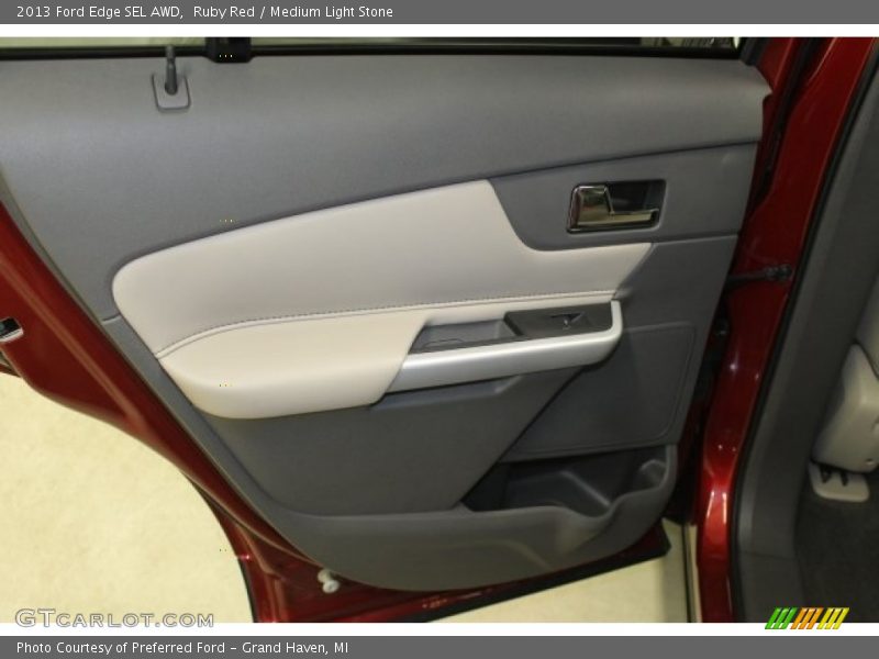 Ruby Red / Medium Light Stone 2013 Ford Edge SEL AWD