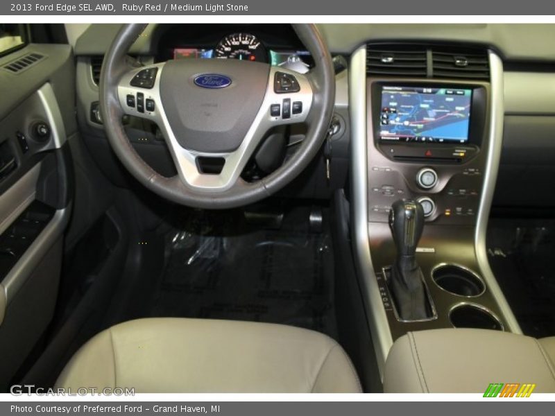 Ruby Red / Medium Light Stone 2013 Ford Edge SEL AWD