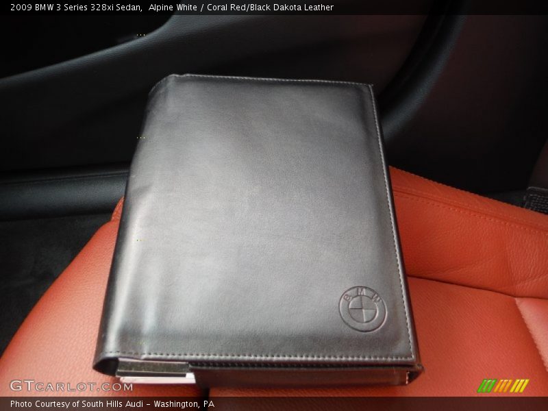 Alpine White / Coral Red/Black Dakota Leather 2009 BMW 3 Series 328xi Sedan