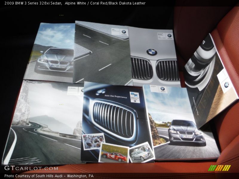Alpine White / Coral Red/Black Dakota Leather 2009 BMW 3 Series 328xi Sedan