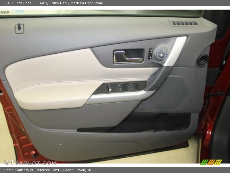 Ruby Red / Medium Light Stone 2013 Ford Edge SEL AWD