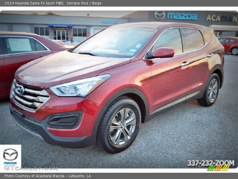 Serrano Red / Beige 2014 Hyundai Santa Fe Sport FWD