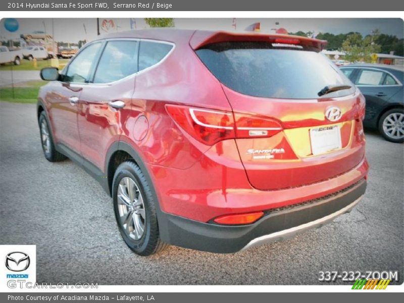 Serrano Red / Beige 2014 Hyundai Santa Fe Sport FWD