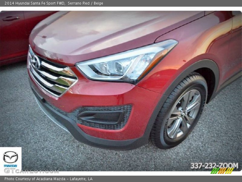 Serrano Red / Beige 2014 Hyundai Santa Fe Sport FWD