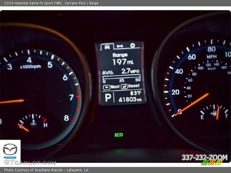 Serrano Red / Beige 2014 Hyundai Santa Fe Sport FWD