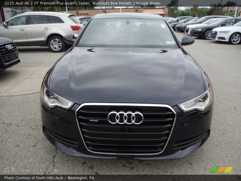 Moonlight Blue Metallic / Nougat Brown 2015 Audi A6 2.0T Premium Plus quattro Sedan