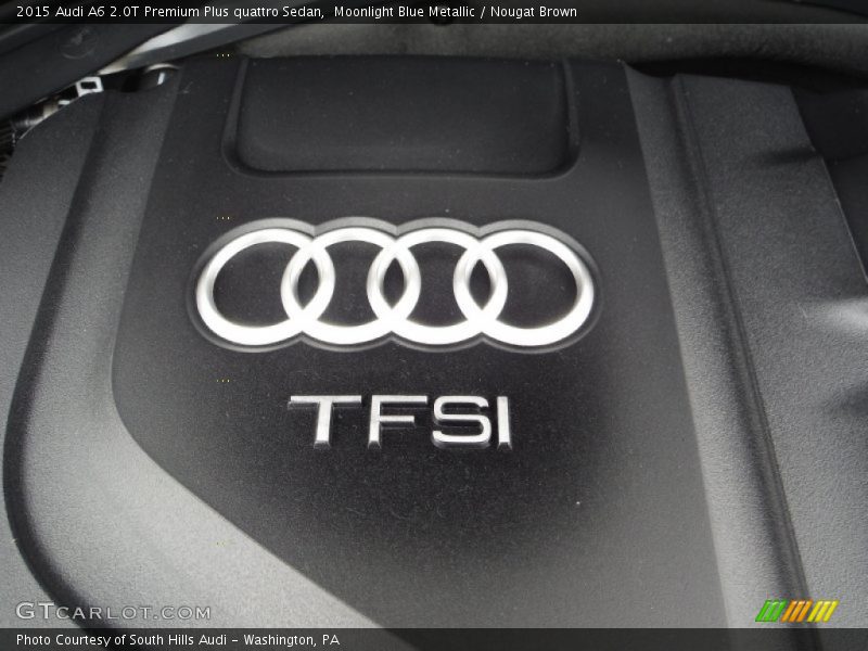 Moonlight Blue Metallic / Nougat Brown 2015 Audi A6 2.0T Premium Plus quattro Sedan