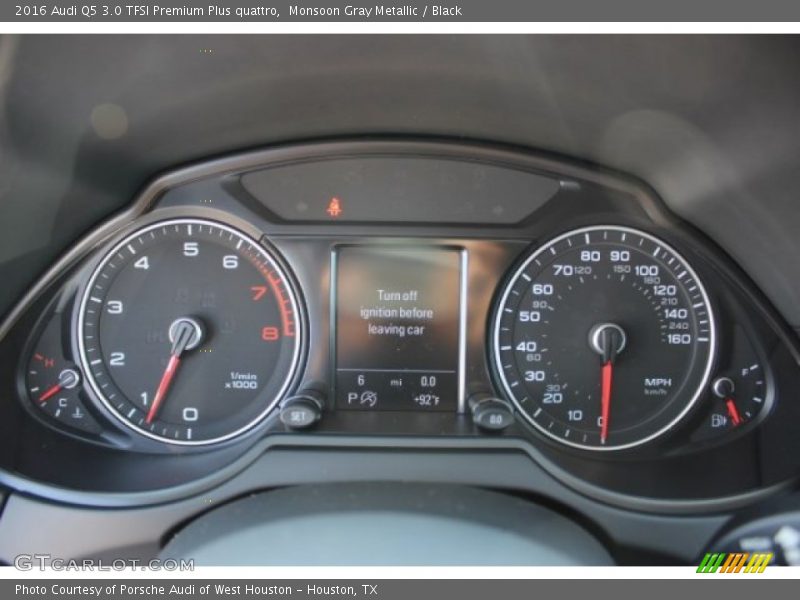 Monsoon Gray Metallic / Black 2016 Audi Q5 3.0 TFSI Premium Plus quattro