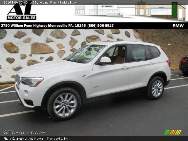 Alpine White / Saddle Brown 2016 BMW X3 xDrive28i
