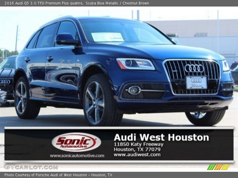 Scuba Blue Metallic / Chestnut Brown 2016 Audi Q5 3.0 TFSI Premium Plus quattro