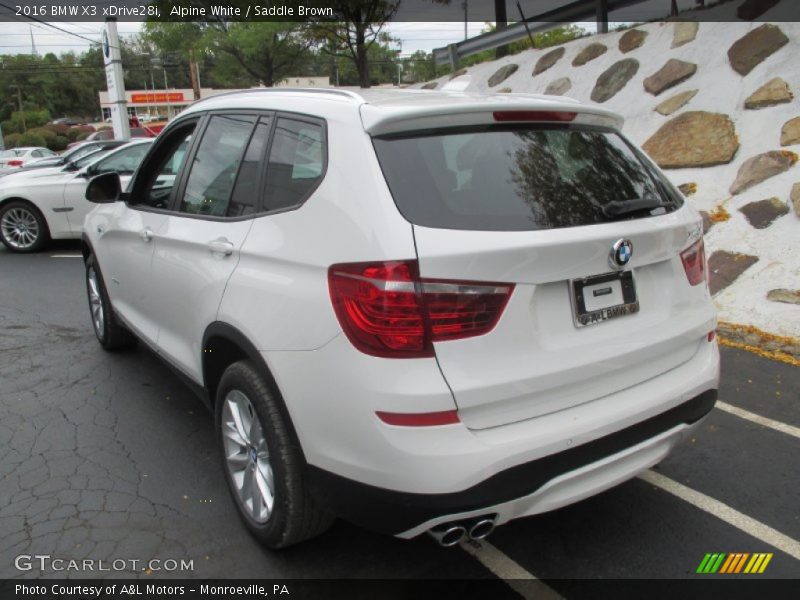 Alpine White / Saddle Brown 2016 BMW X3 xDrive28i