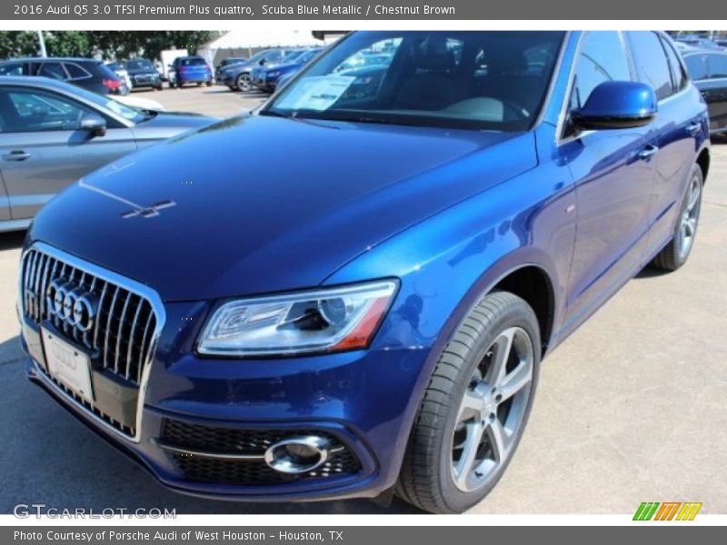 Scuba Blue Metallic / Chestnut Brown 2016 Audi Q5 3.0 TFSI Premium Plus quattro
