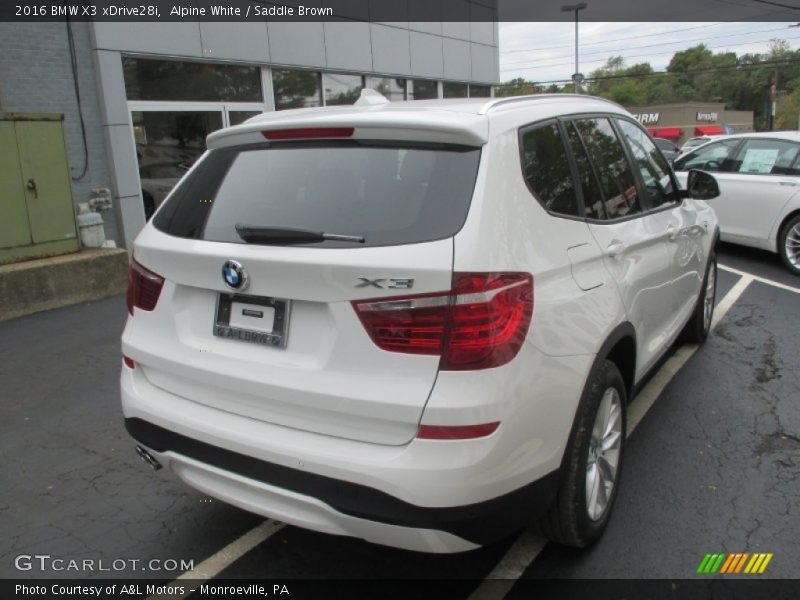 Alpine White / Saddle Brown 2016 BMW X3 xDrive28i