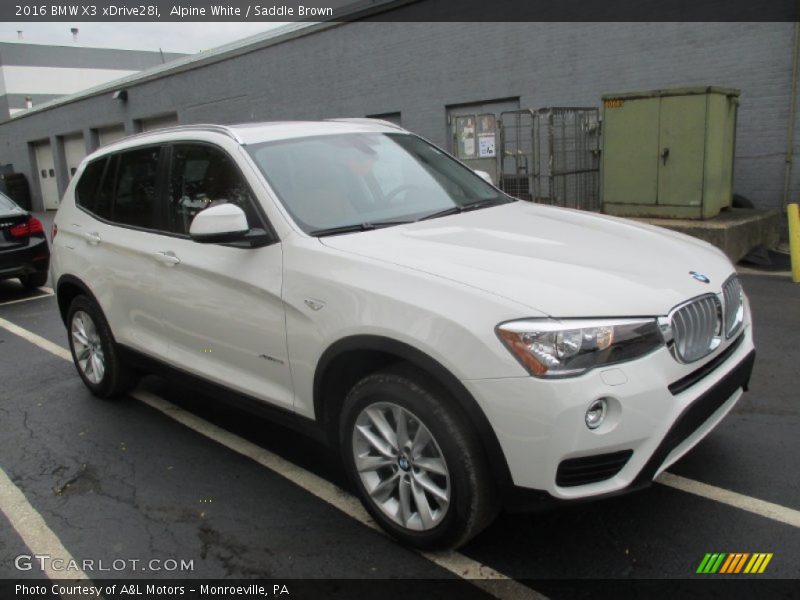 Alpine White / Saddle Brown 2016 BMW X3 xDrive28i