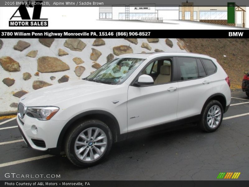 Alpine White / Saddle Brown 2016 BMW X3 xDrive28i