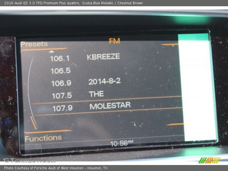 Scuba Blue Metallic / Chestnut Brown 2016 Audi Q5 3.0 TFSI Premium Plus quattro