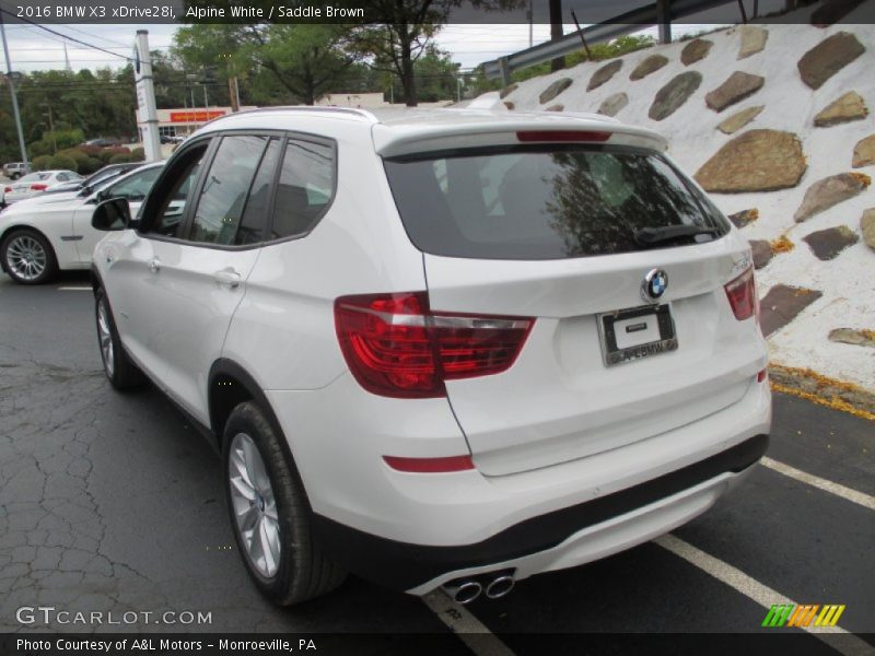 Alpine White / Saddle Brown 2016 BMW X3 xDrive28i