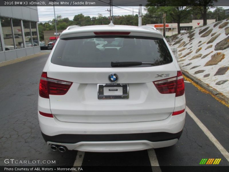 Alpine White / Saddle Brown 2016 BMW X3 xDrive28i
