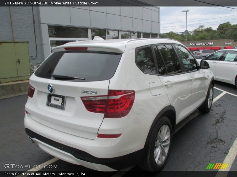 Alpine White / Saddle Brown 2016 BMW X3 xDrive28i