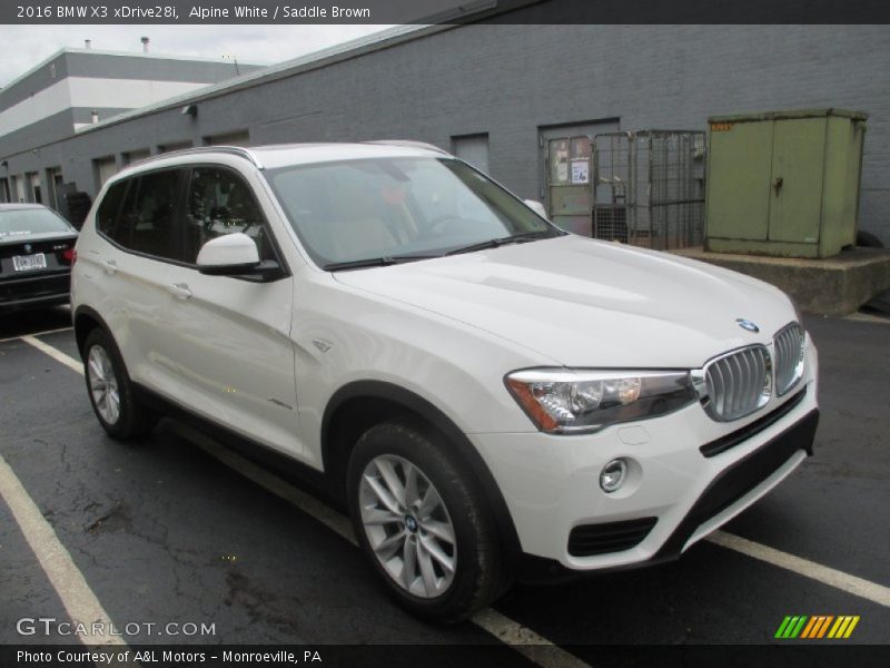 Alpine White / Saddle Brown 2016 BMW X3 xDrive28i