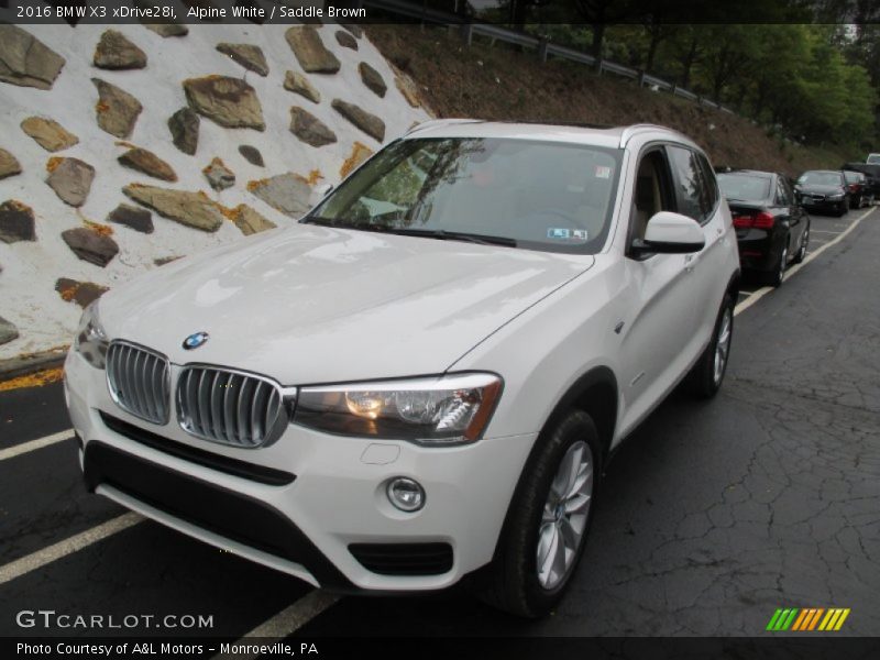 Alpine White / Saddle Brown 2016 BMW X3 xDrive28i