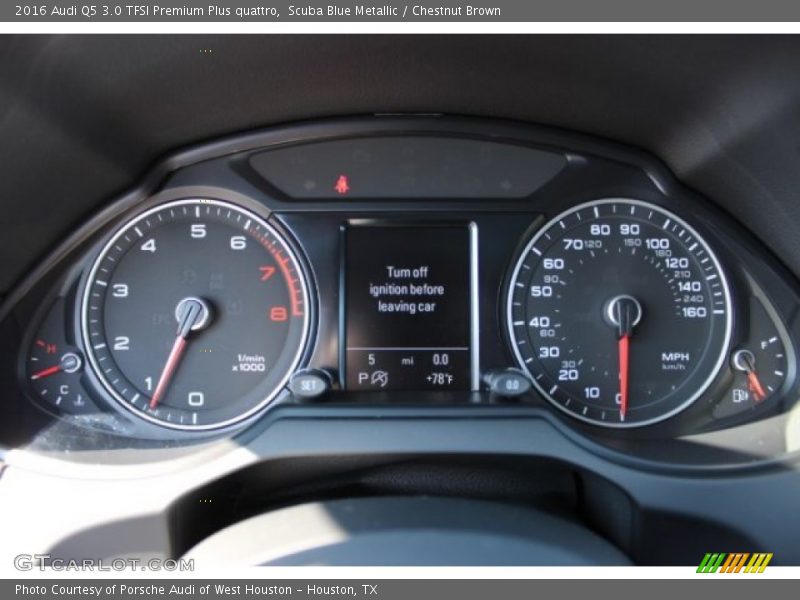 Scuba Blue Metallic / Chestnut Brown 2016 Audi Q5 3.0 TFSI Premium Plus quattro