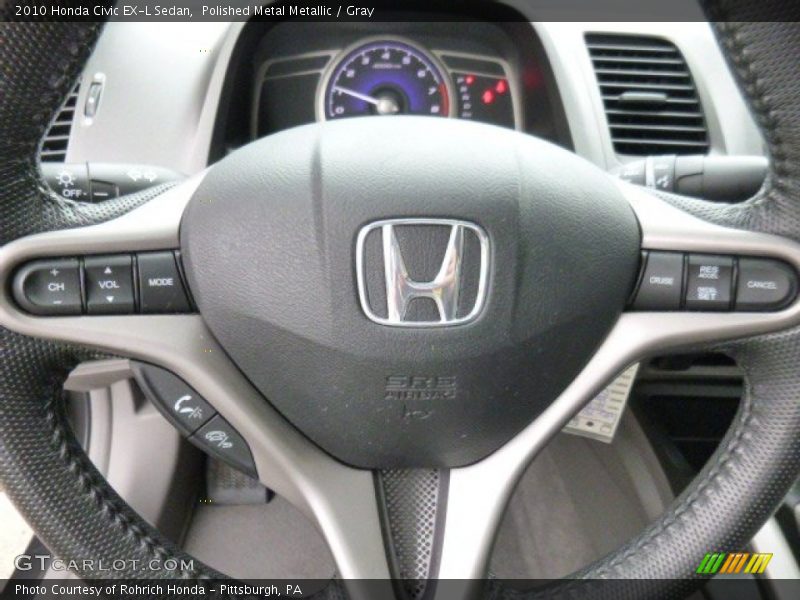 Polished Metal Metallic / Gray 2010 Honda Civic EX-L Sedan