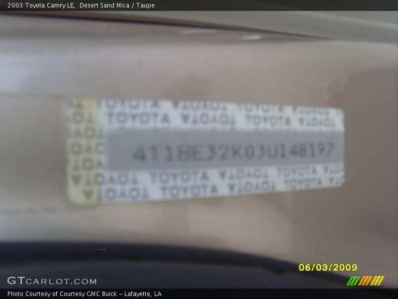 Desert Sand Mica / Taupe 2003 Toyota Camry LE