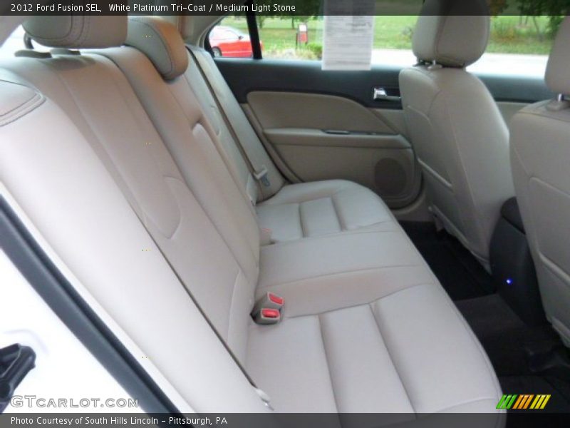 White Platinum Tri-Coat / Medium Light Stone 2012 Ford Fusion SEL