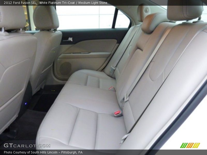 White Platinum Tri-Coat / Medium Light Stone 2012 Ford Fusion SEL