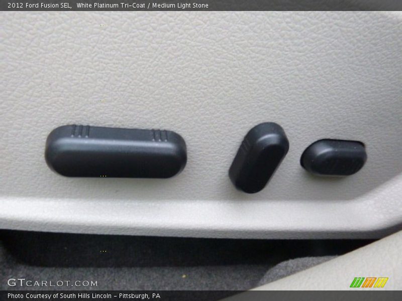 White Platinum Tri-Coat / Medium Light Stone 2012 Ford Fusion SEL