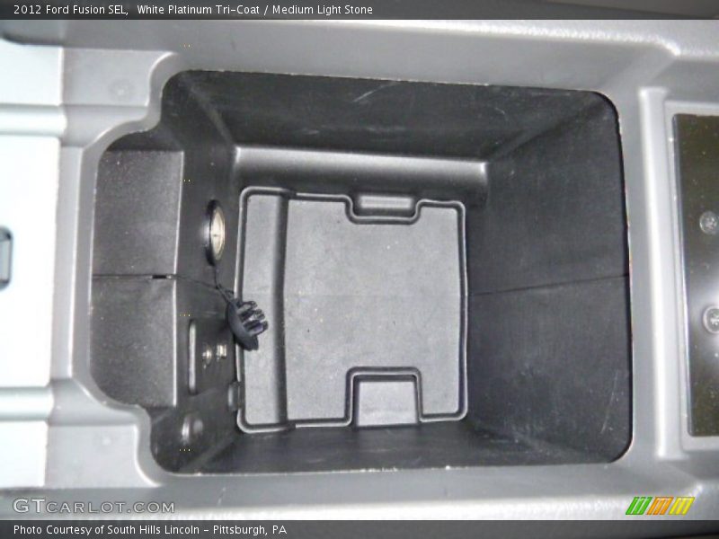 White Platinum Tri-Coat / Medium Light Stone 2012 Ford Fusion SEL