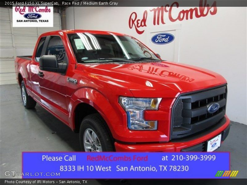 Race Red / Medium Earth Gray 2015 Ford F150 XL SuperCab