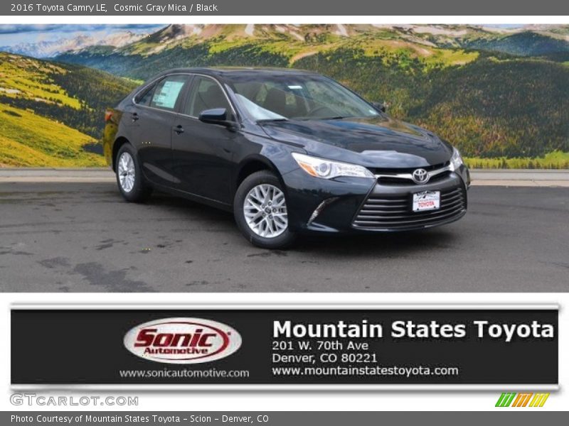 Cosmic Gray Mica / Black 2016 Toyota Camry LE