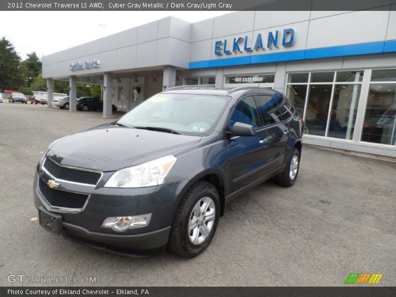 Cyber Gray Metallic / Dark Gray/Light Gray 2012 Chevrolet Traverse LS AWD