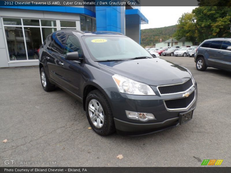 Cyber Gray Metallic / Dark Gray/Light Gray 2012 Chevrolet Traverse LS AWD