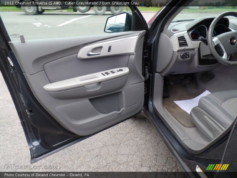 Cyber Gray Metallic / Dark Gray/Light Gray 2012 Chevrolet Traverse LS AWD