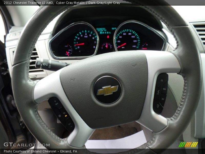 Cyber Gray Metallic / Dark Gray/Light Gray 2012 Chevrolet Traverse LS AWD