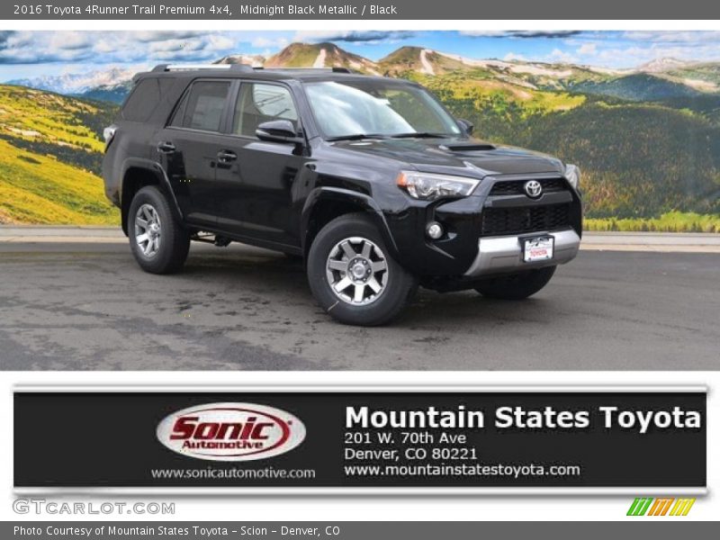 Midnight Black Metallic / Black 2016 Toyota 4Runner Trail Premium 4x4