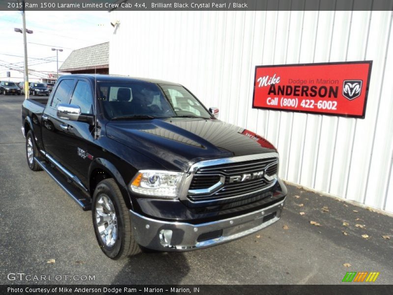 Brilliant Black Crystal Pearl / Black 2015 Ram 1500 Laramie Limited Crew Cab 4x4