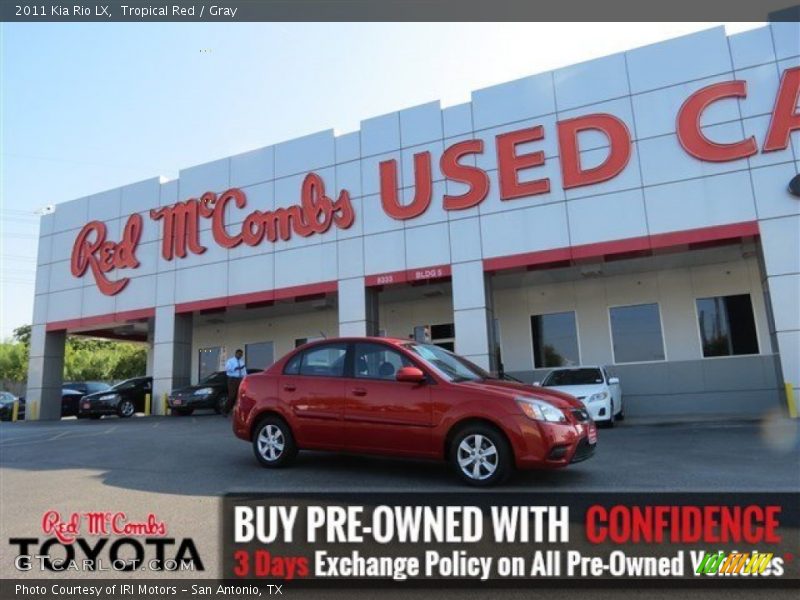 Tropical Red / Gray 2011 Kia Rio LX