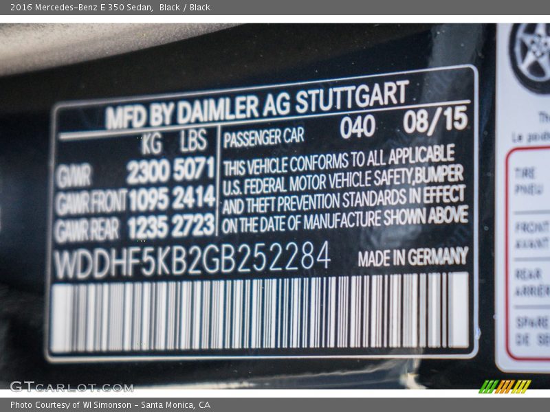 Black / Black 2016 Mercedes-Benz E 350 Sedan