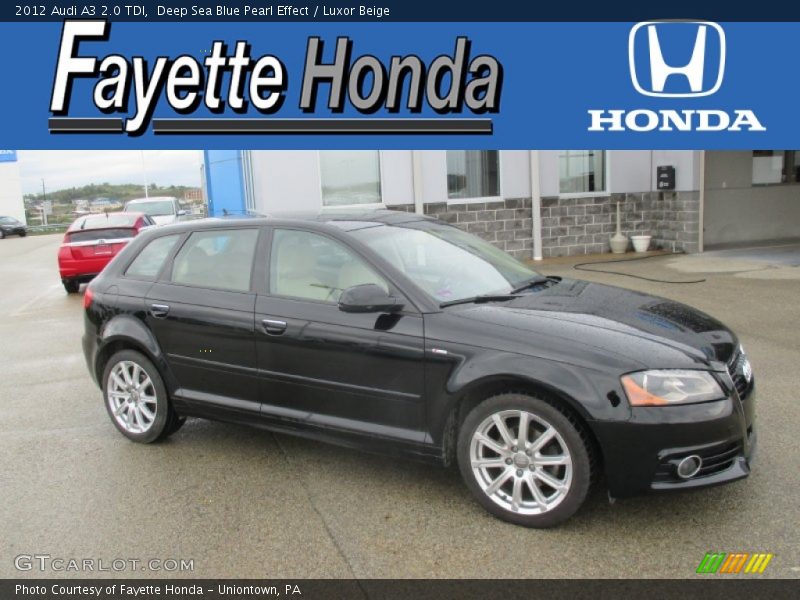 Deep Sea Blue Pearl Effect / Luxor Beige 2012 Audi A3 2.0 TDI