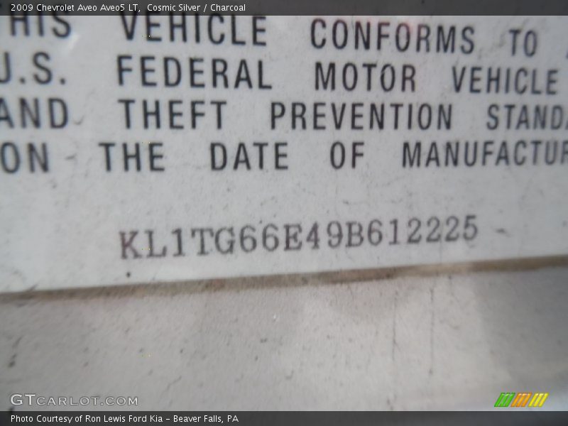 Cosmic Silver / Charcoal 2009 Chevrolet Aveo Aveo5 LT