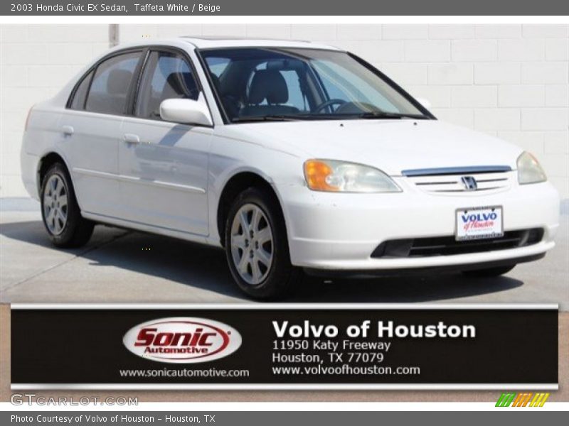 Taffeta White / Beige 2003 Honda Civic EX Sedan