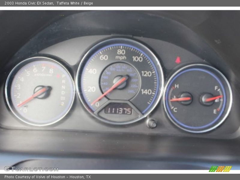 Taffeta White / Beige 2003 Honda Civic EX Sedan