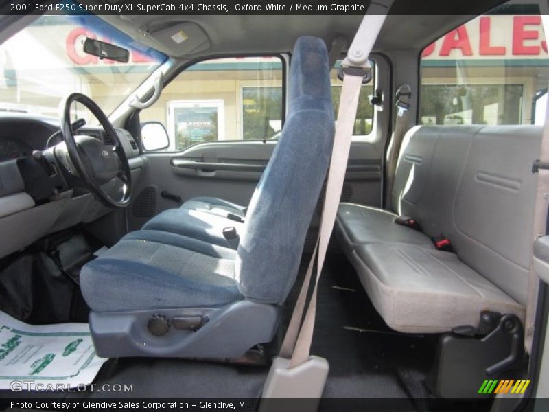 Oxford White / Medium Graphite 2001 Ford F250 Super Duty XL SuperCab 4x4 Chassis