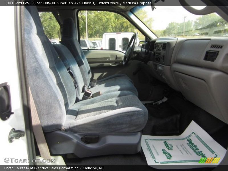 Oxford White / Medium Graphite 2001 Ford F250 Super Duty XL SuperCab 4x4 Chassis