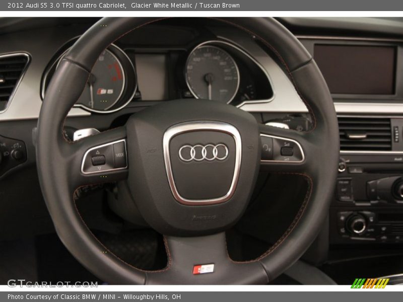 Glacier White Metallic / Tuscan Brown 2012 Audi S5 3.0 TFSI quattro Cabriolet